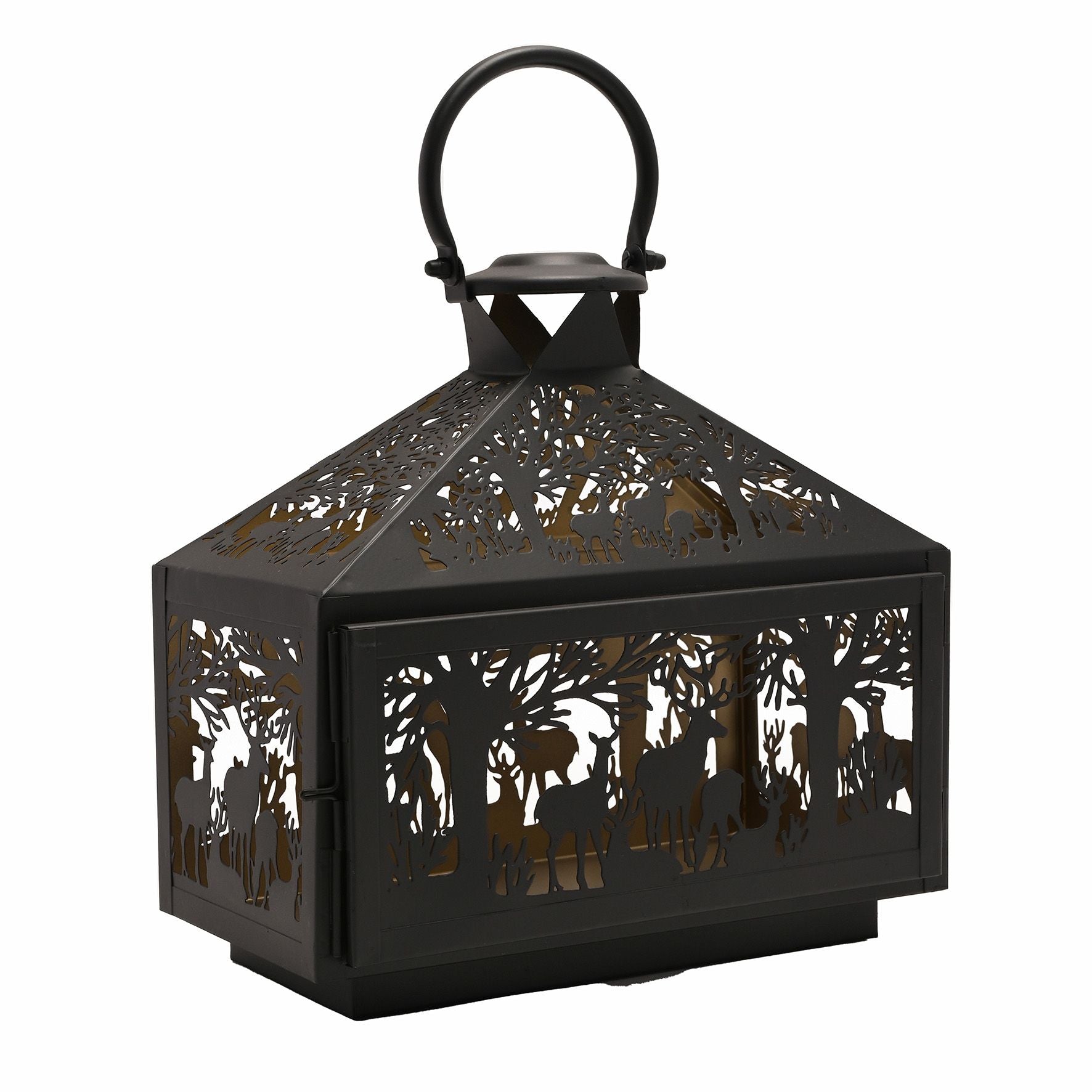 Stag Silhouette Lantern Rectangular