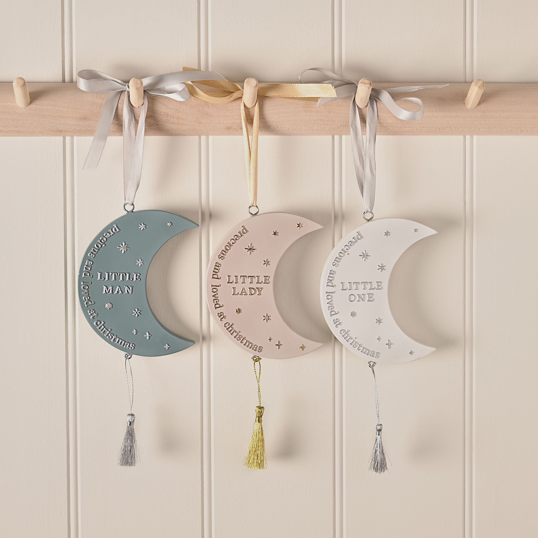 Bambino Christmas Hanging Moon Plaque - Little Lady