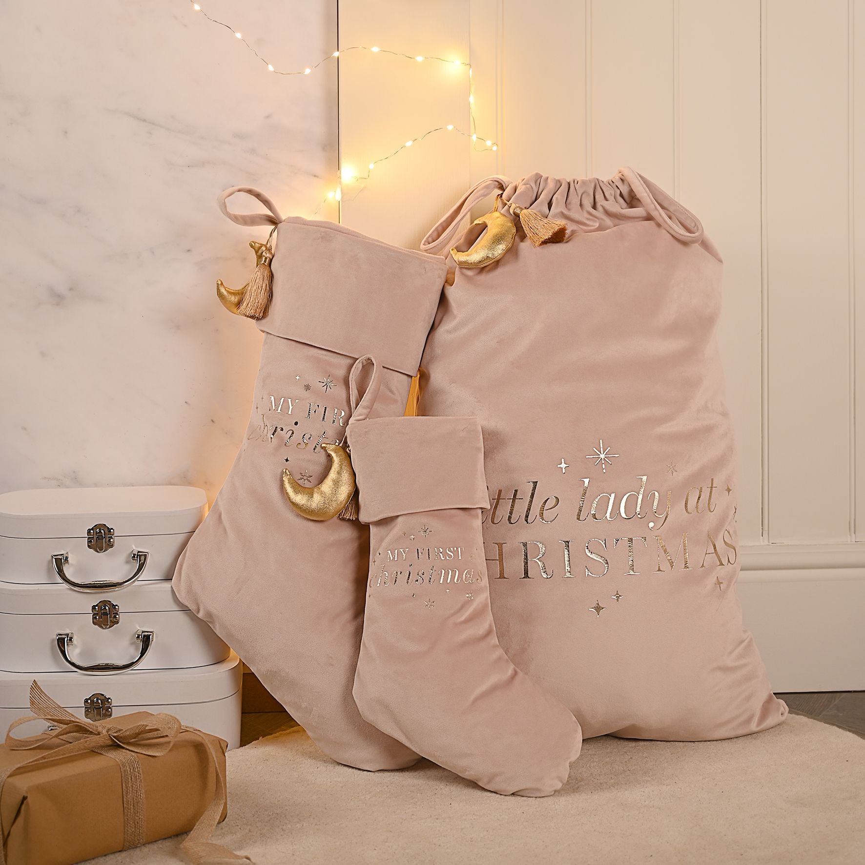 Bambino Baby's 1st Christmas Stocking Large - Pink