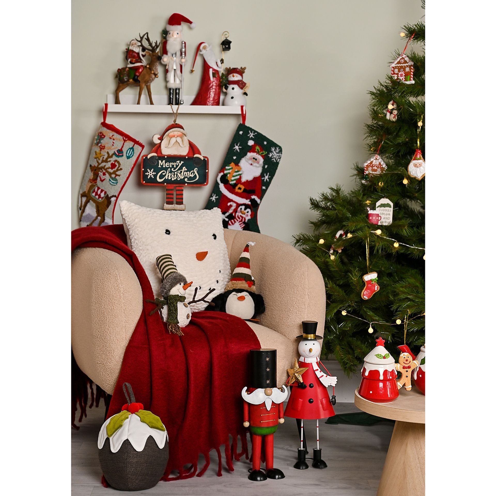 Father Christmas On Reindeer Figurine
