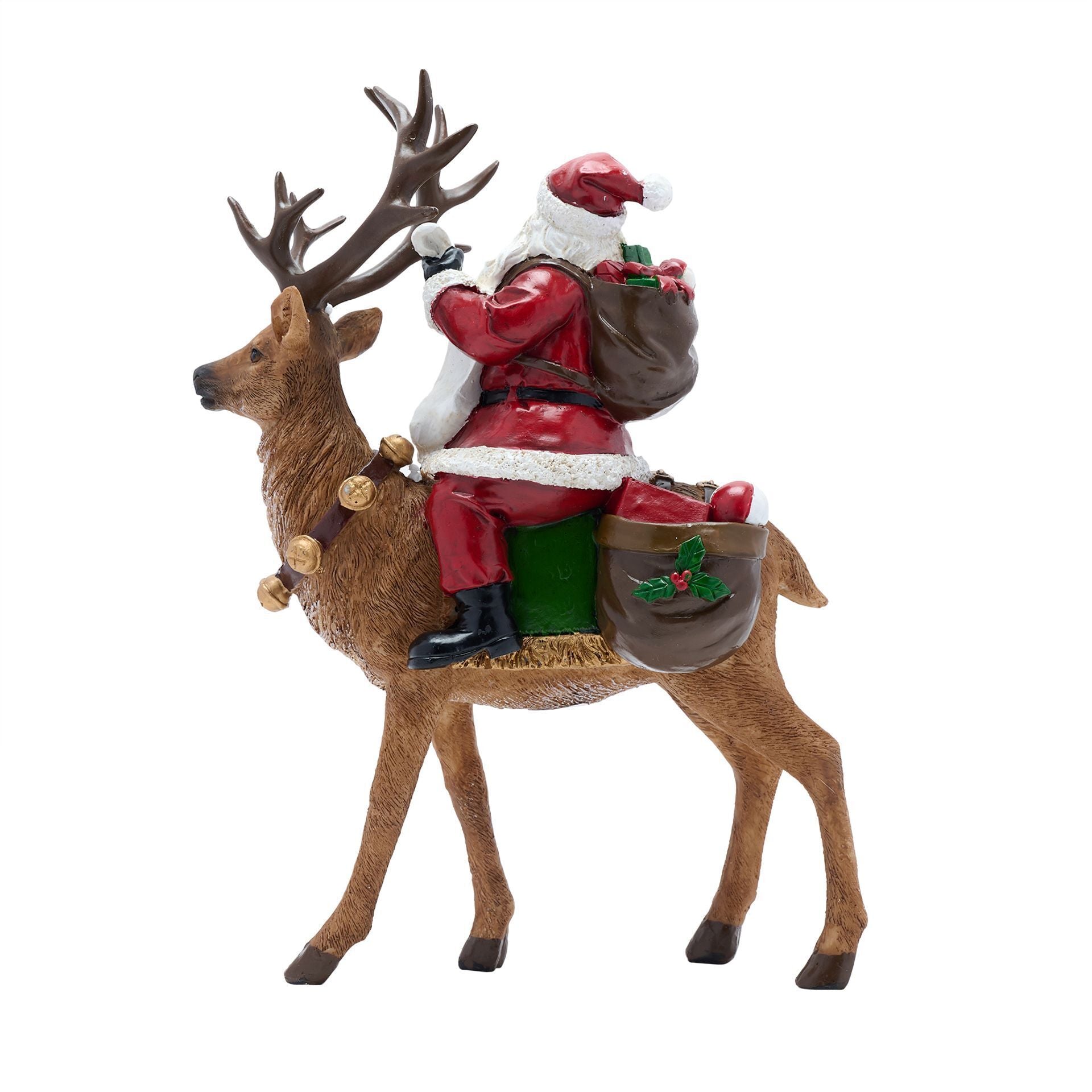 Father Christmas On Reindeer Figurine