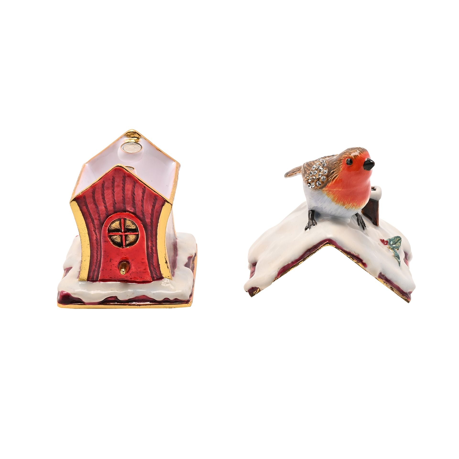 Treasured Trinkets - Robin In A Snowy Nest