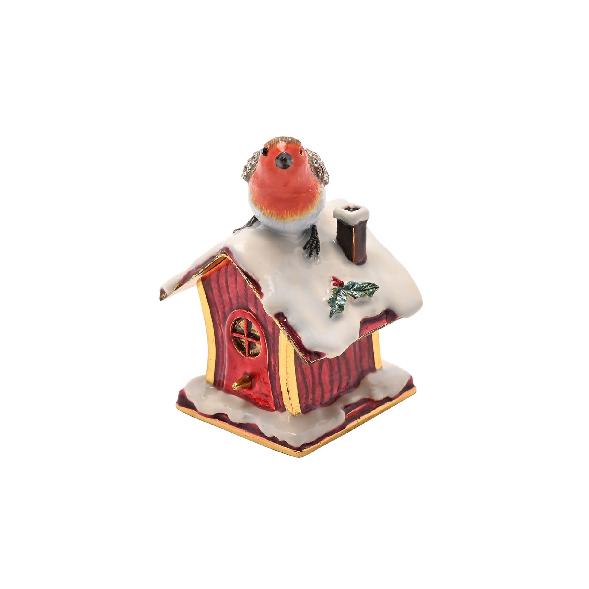 Treasured Trinkets - Robin In A Snowy Nest