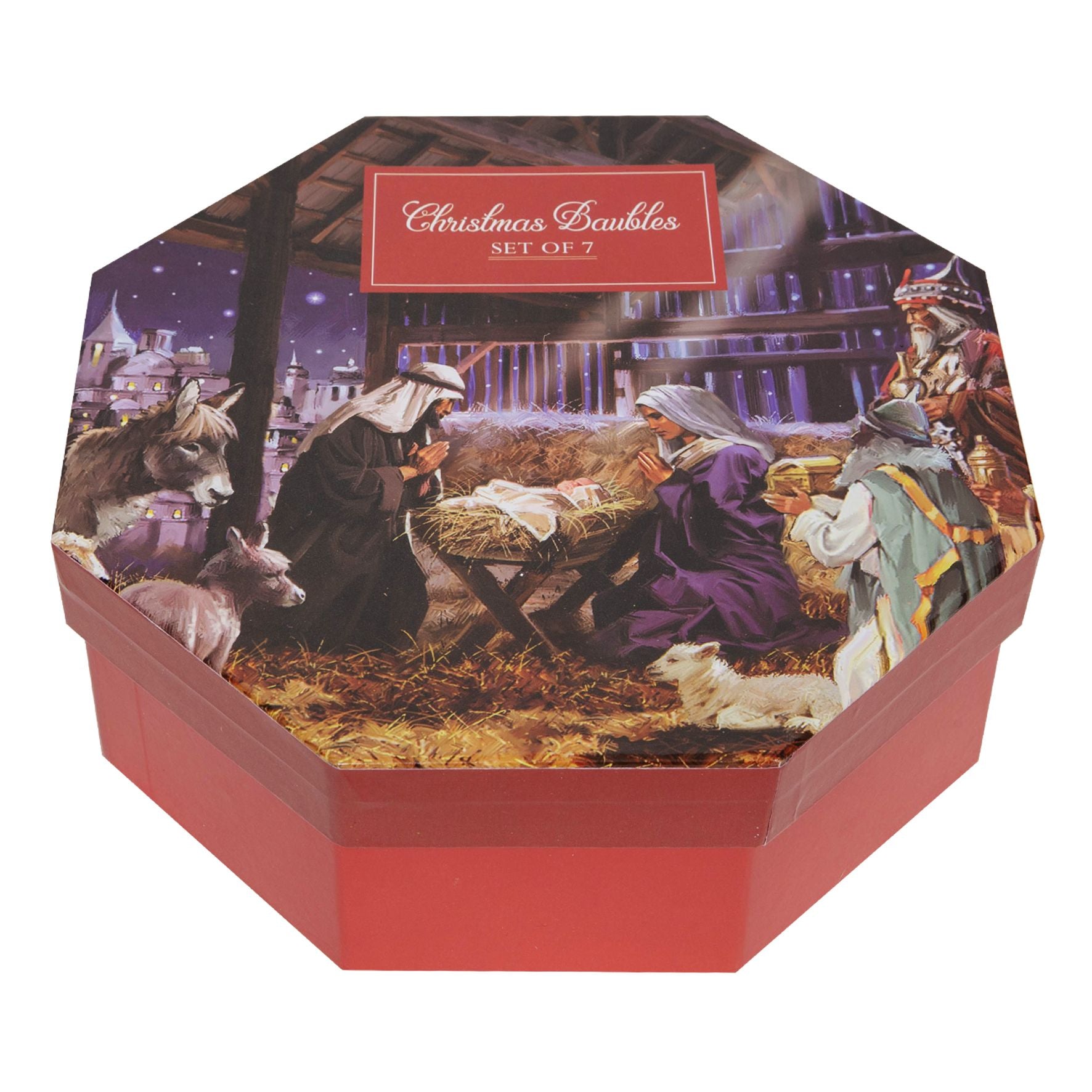 Set of 7 Nativity Christmas Baubles