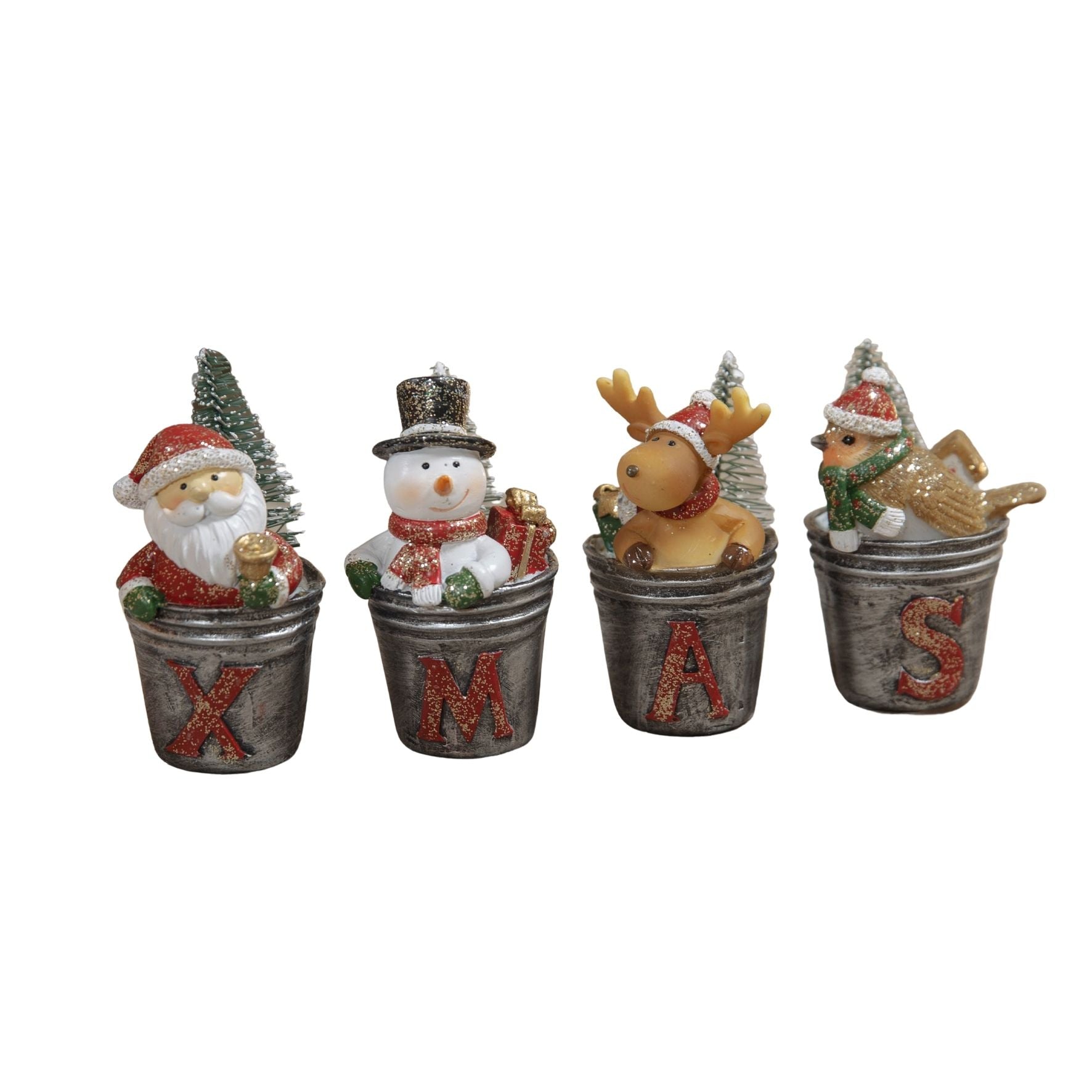 Set of 4 Christmas Ornaments - XMAS