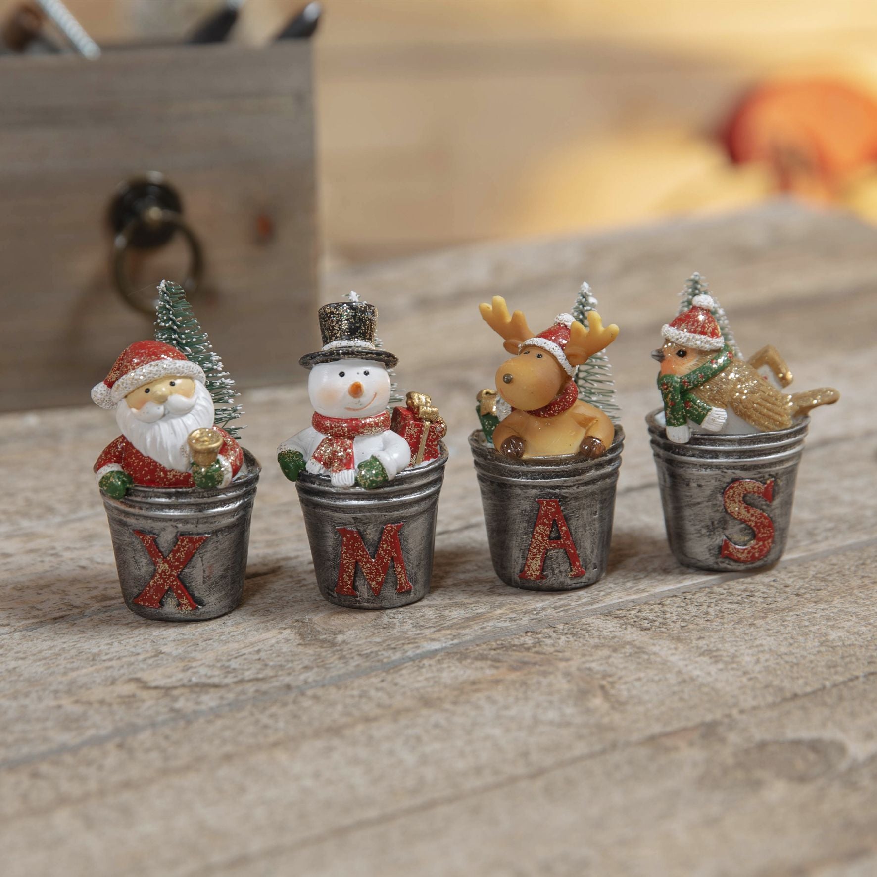 Set of 4 Christmas Ornaments - XMAS