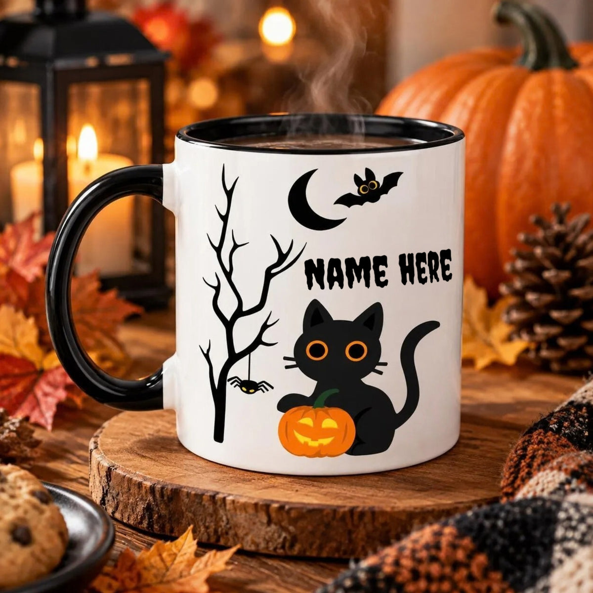 Halloween Mug Black Inside 11oz
