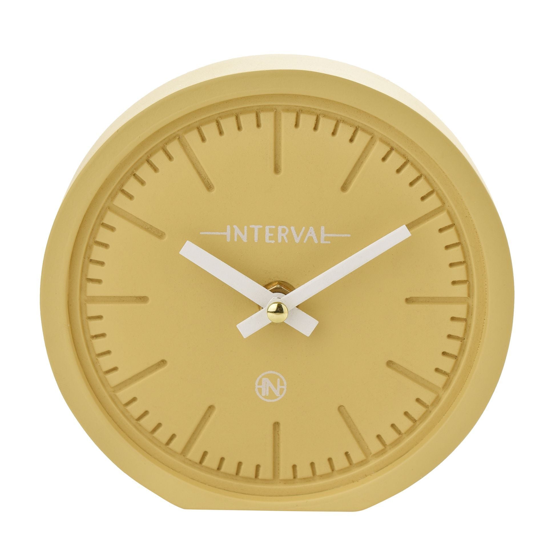 Interval Minimalist Desk Clock 15cm - Yellow