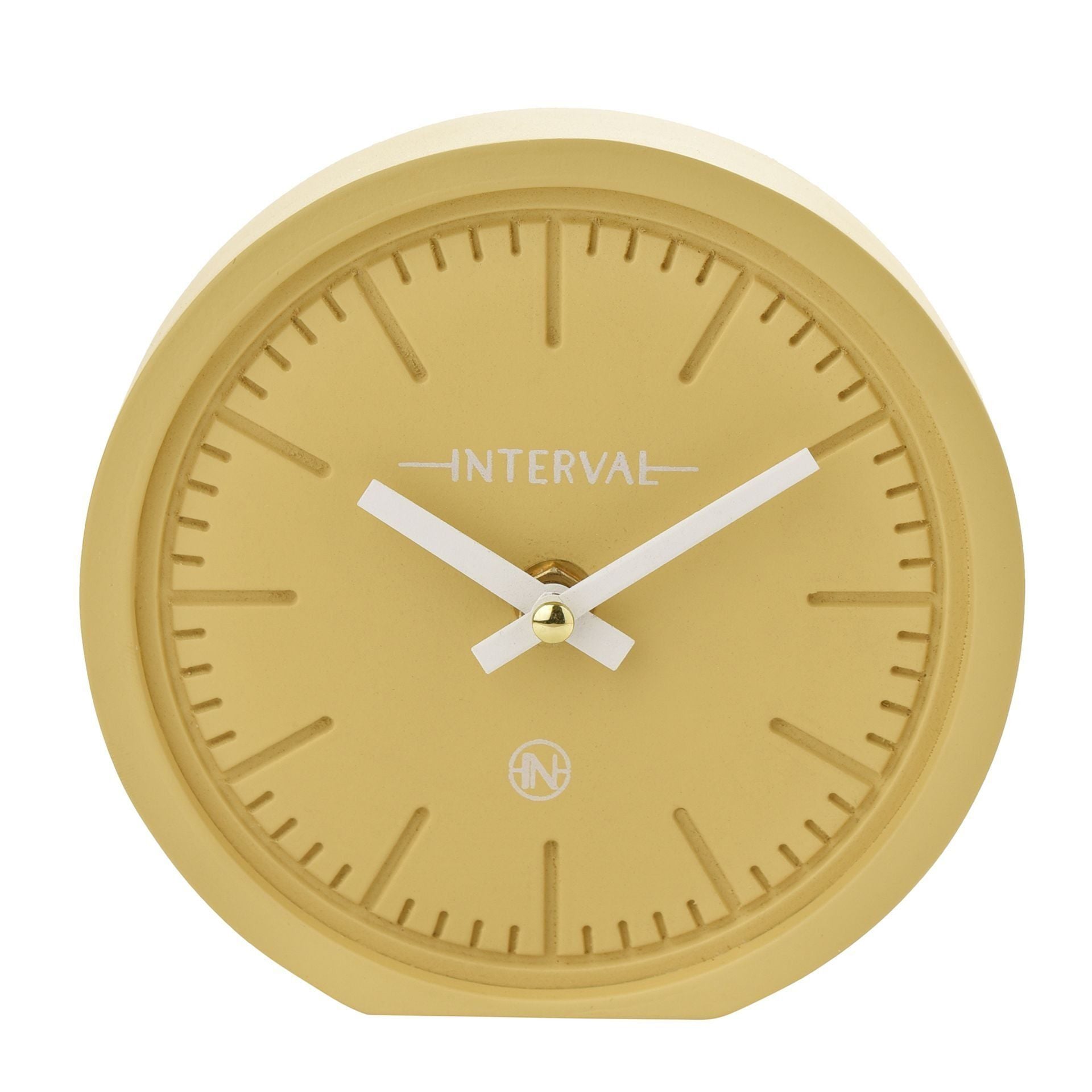Interval Minimalist Desk Clock 15cm - Yellow
