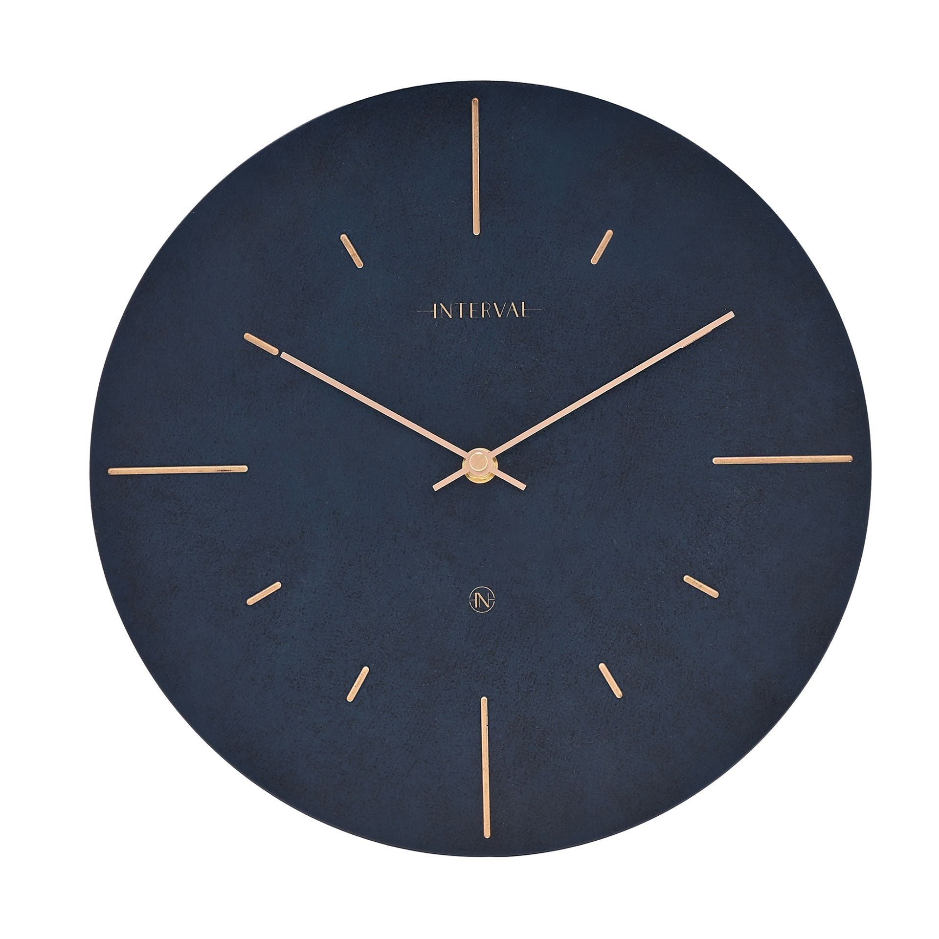 Interval Resin Wall Clock 30cm - Navy & Gold