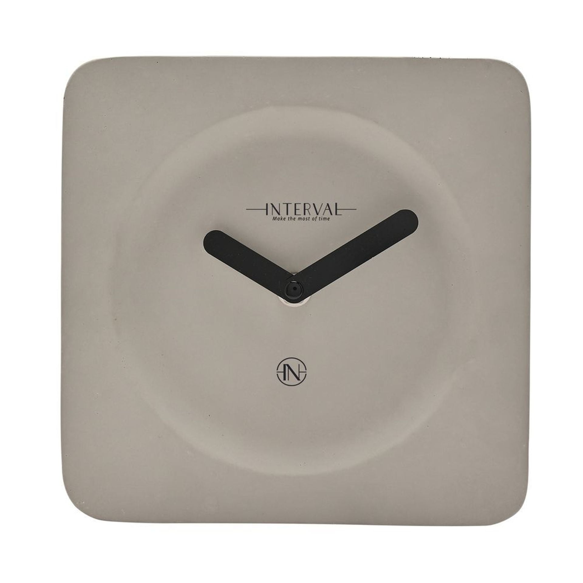 Interval Square Cement Mantel Clock - 18cm