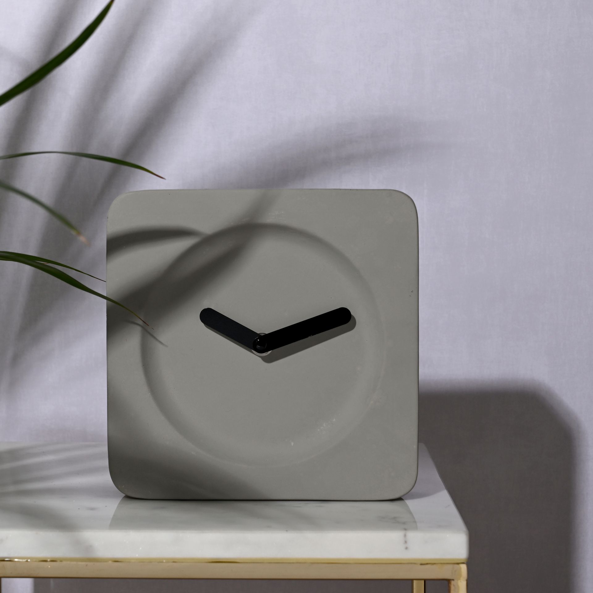 Interval Square Cement Mantel Clock - 18cm