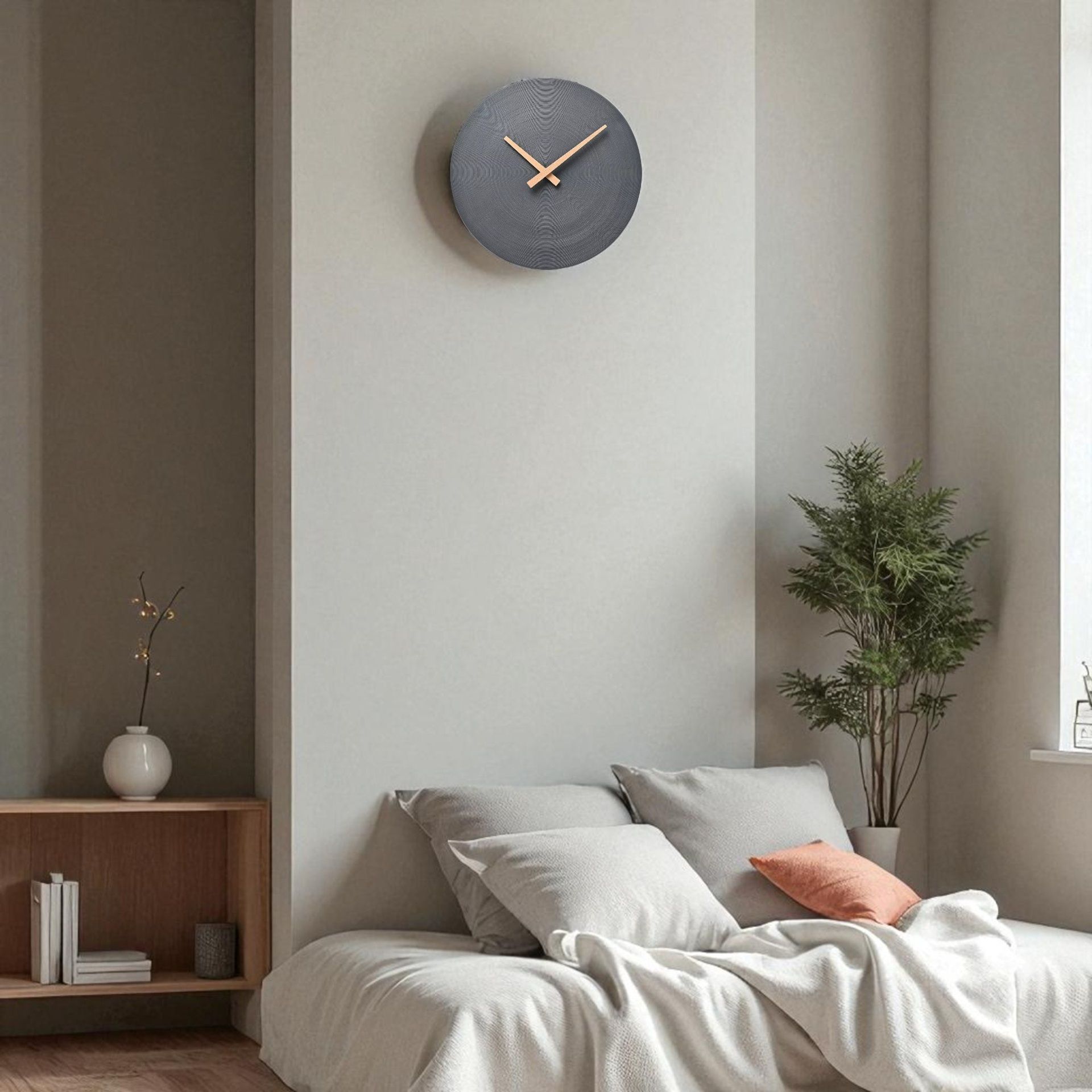 Interval Cement Wall Clock 28cm - Dark Grey