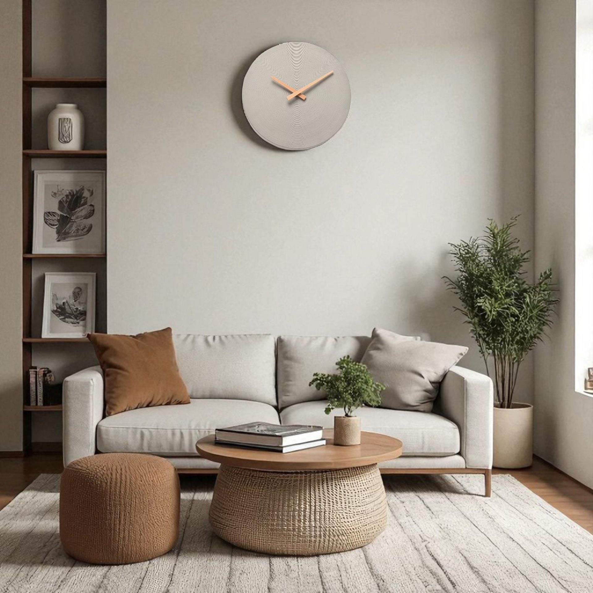 Interval Cement Wall Clock 28cm - Grey