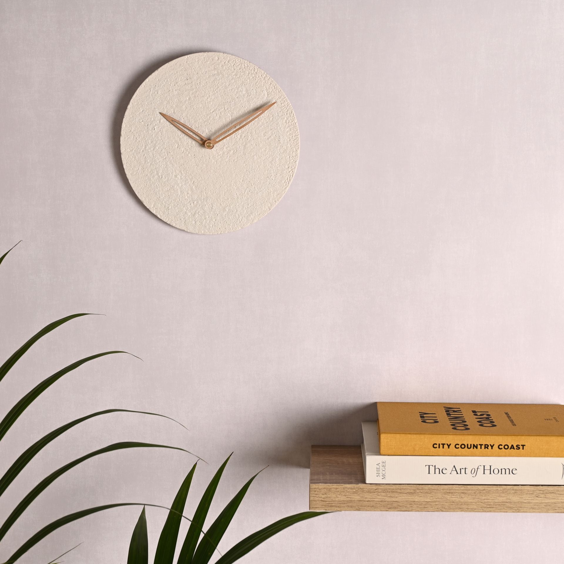 Interval Porcelain White Wall Clock 27cm - Dapple Texture