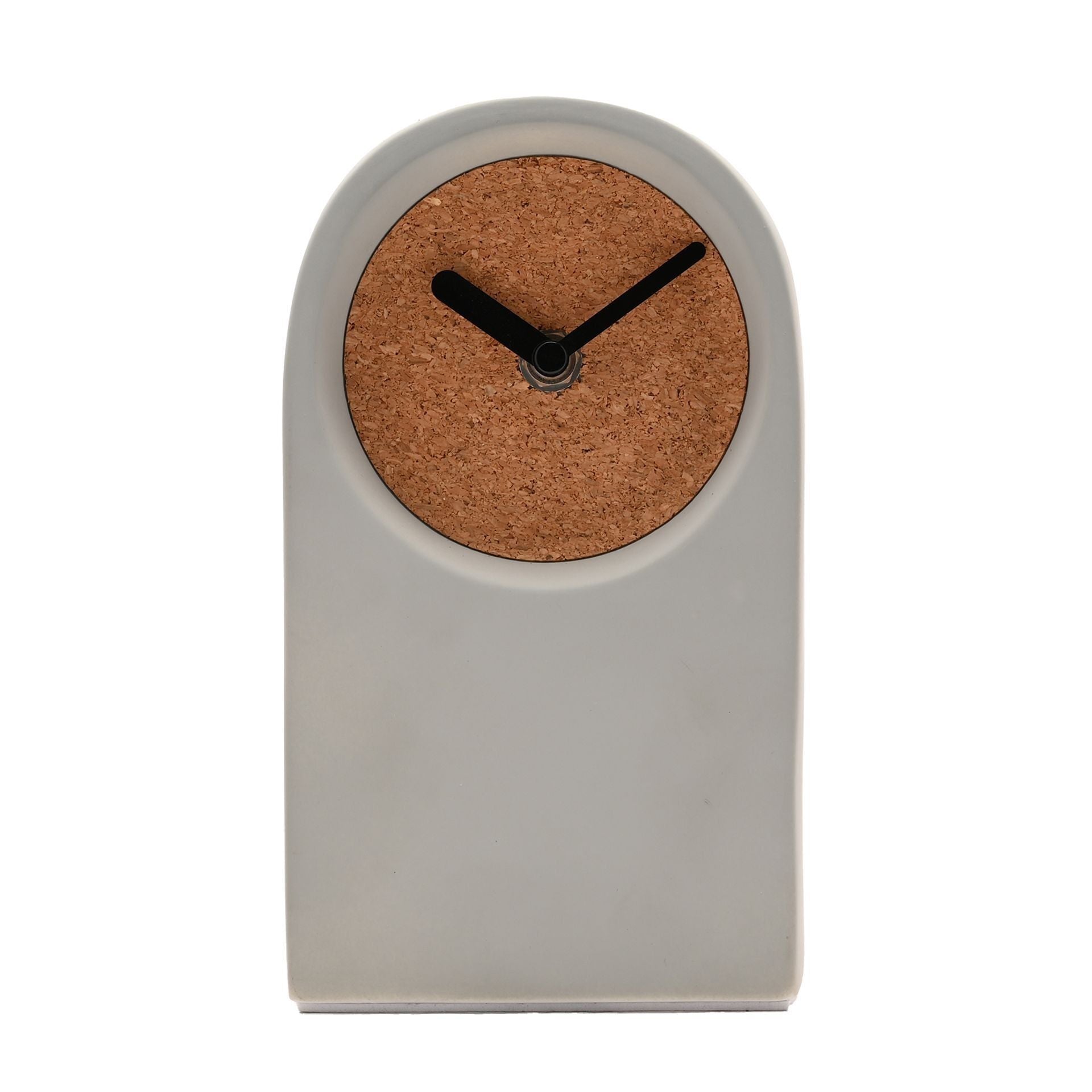 Interval Porcelain & Cork Desk Clock - Grey