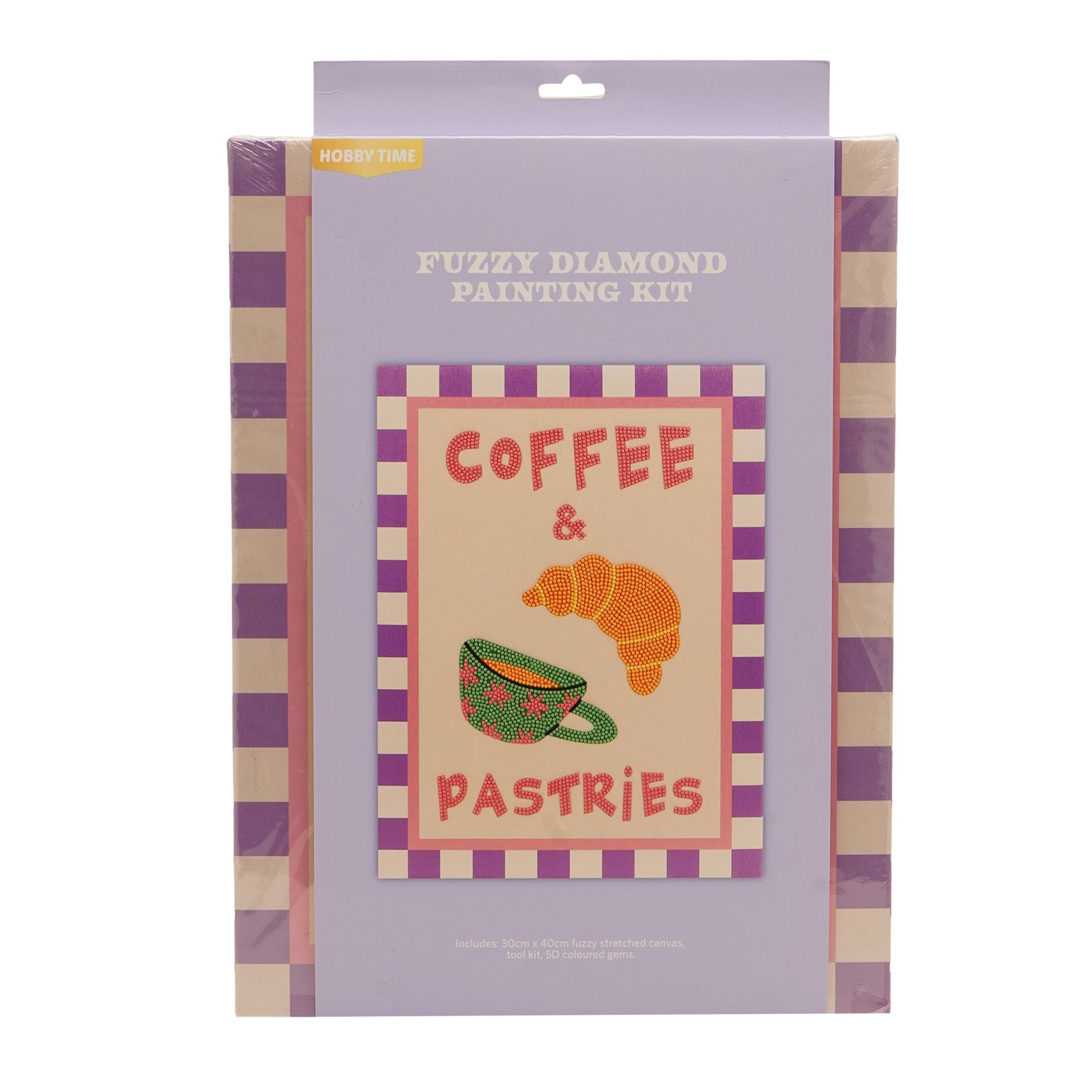 Apples To Pears Diamond Art Canvas Craft Set - Coffee and Pastries