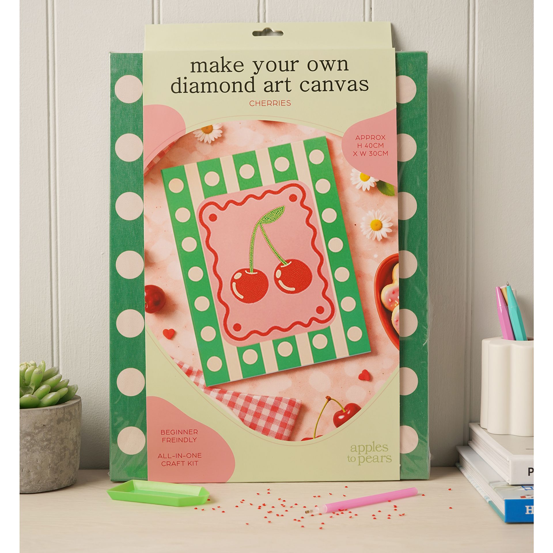 Apples To Pears Diamond Art Canvas Craft Set - Cherries