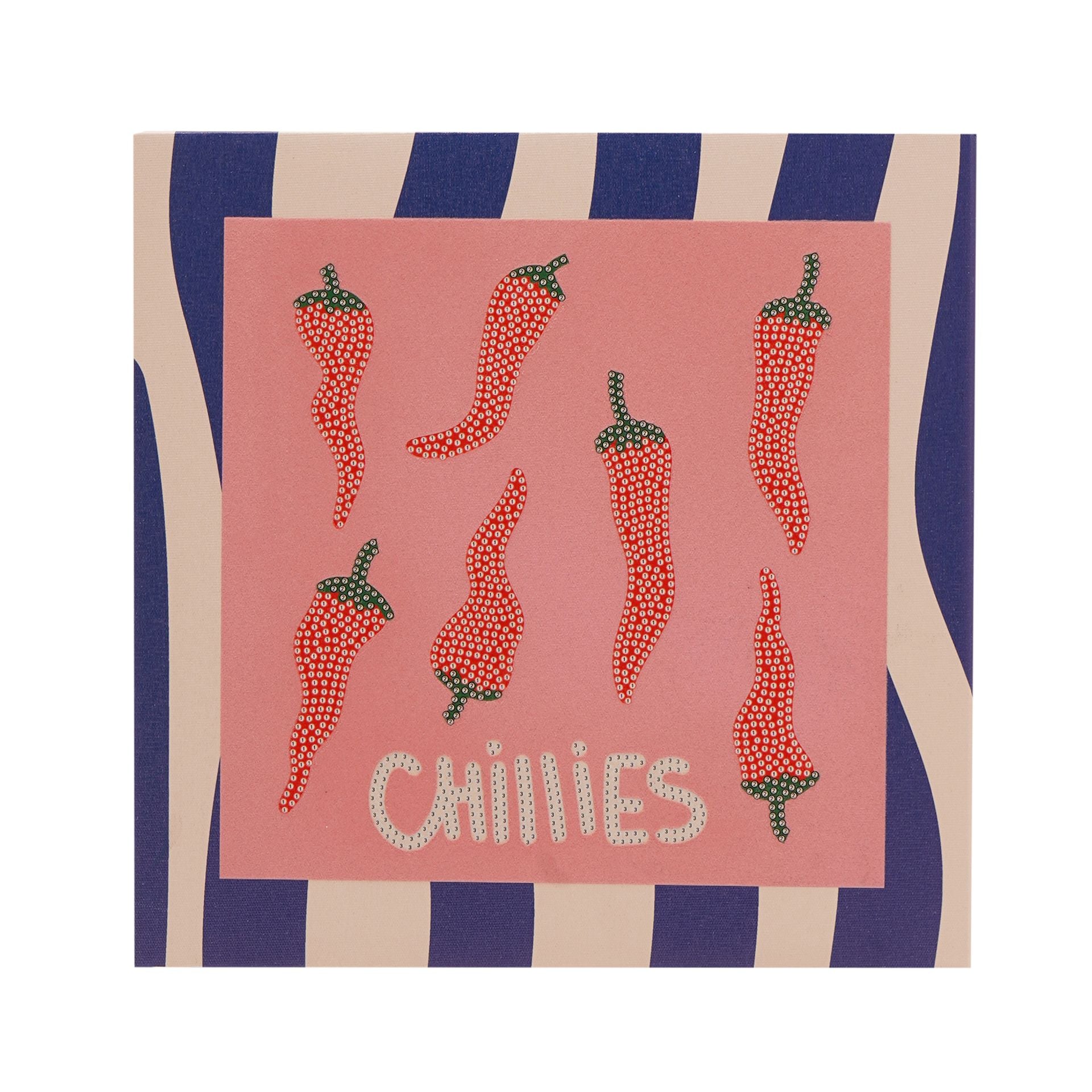 Apples To Pears Diamond Art Canvas Craft Set - Chillies