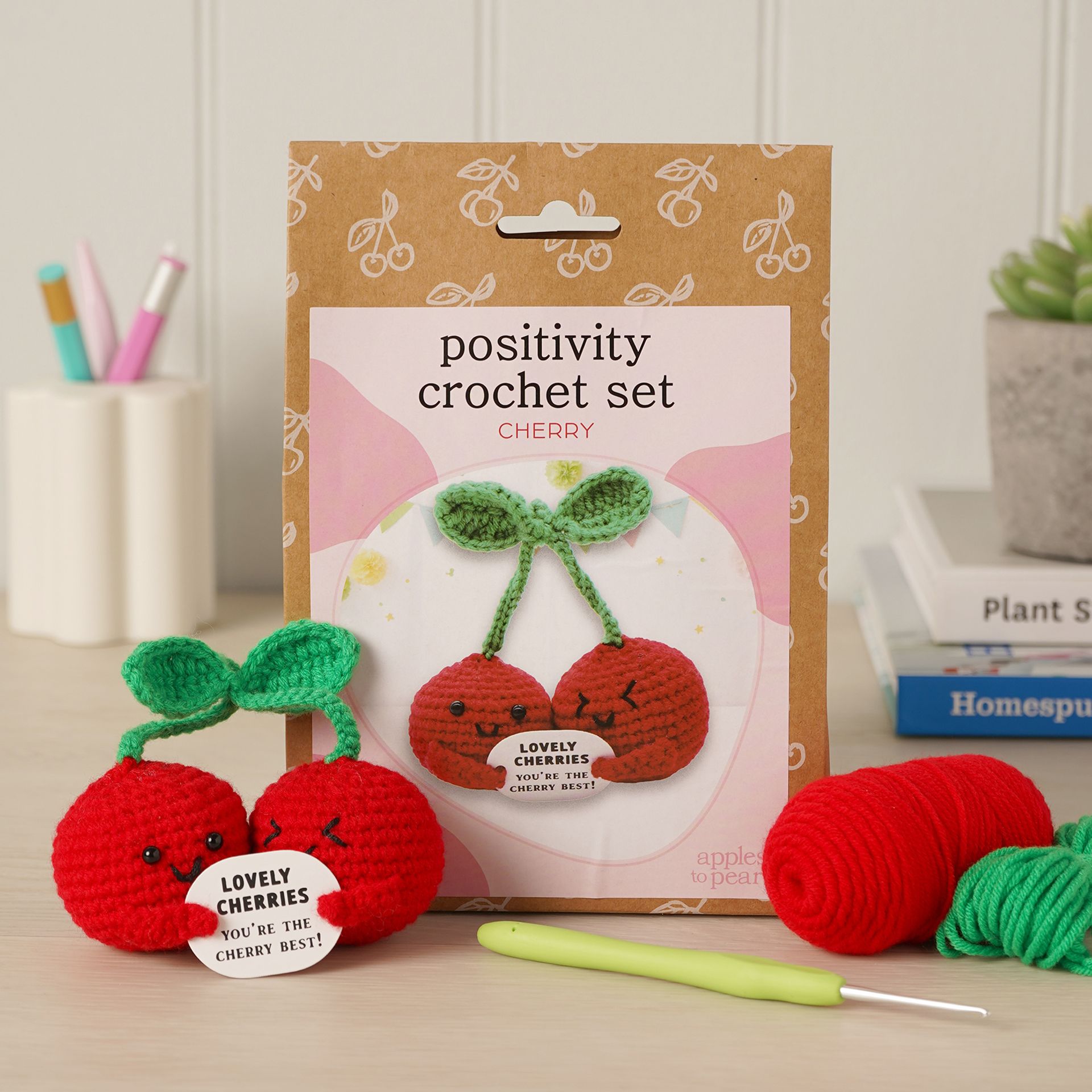 Apples To Pears Positivity Crochet Set - Cherry