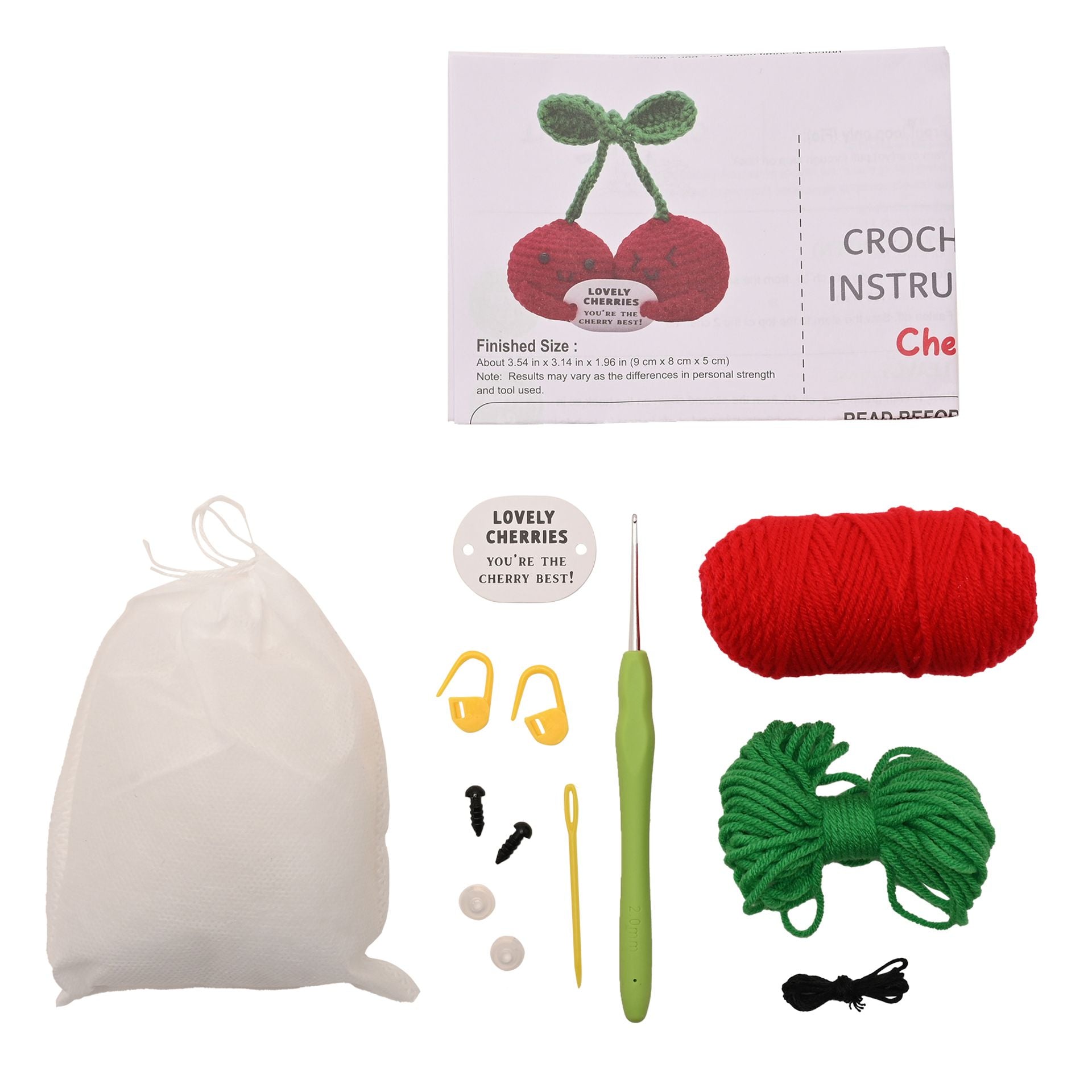 Apples To Pears Positivity Crochet Set - Cherry