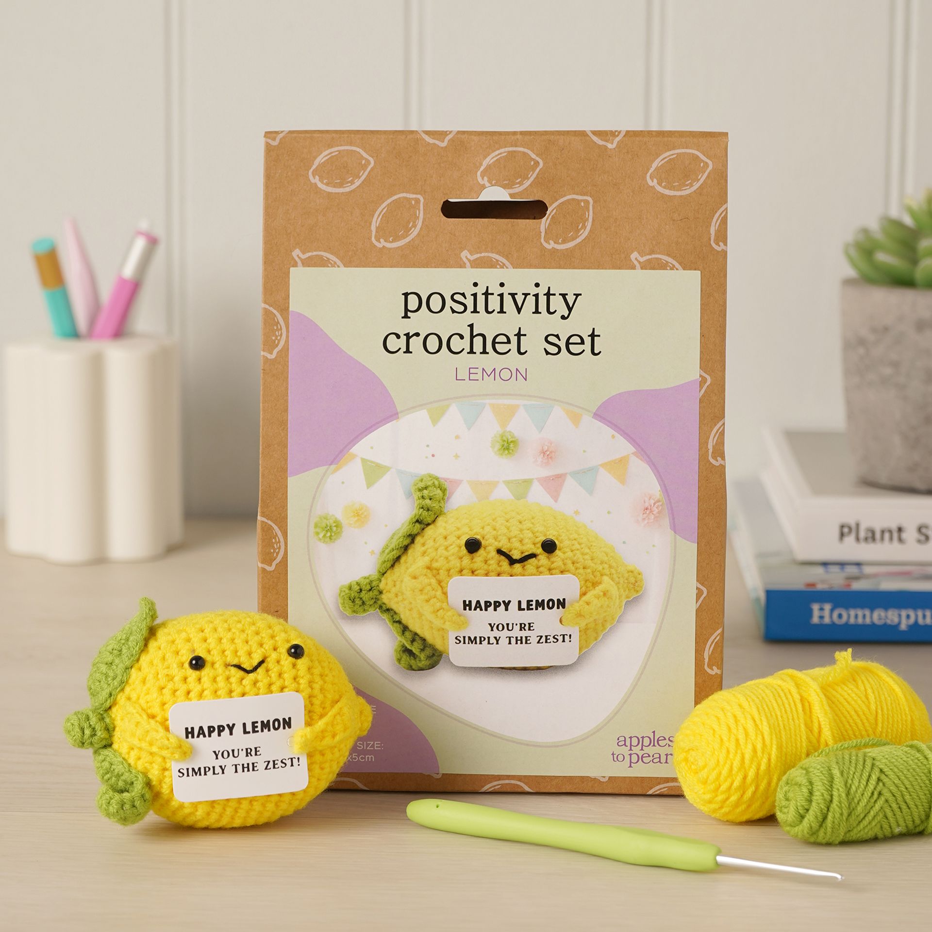 Apples To Pears Positivity Crochet Set - Lemon