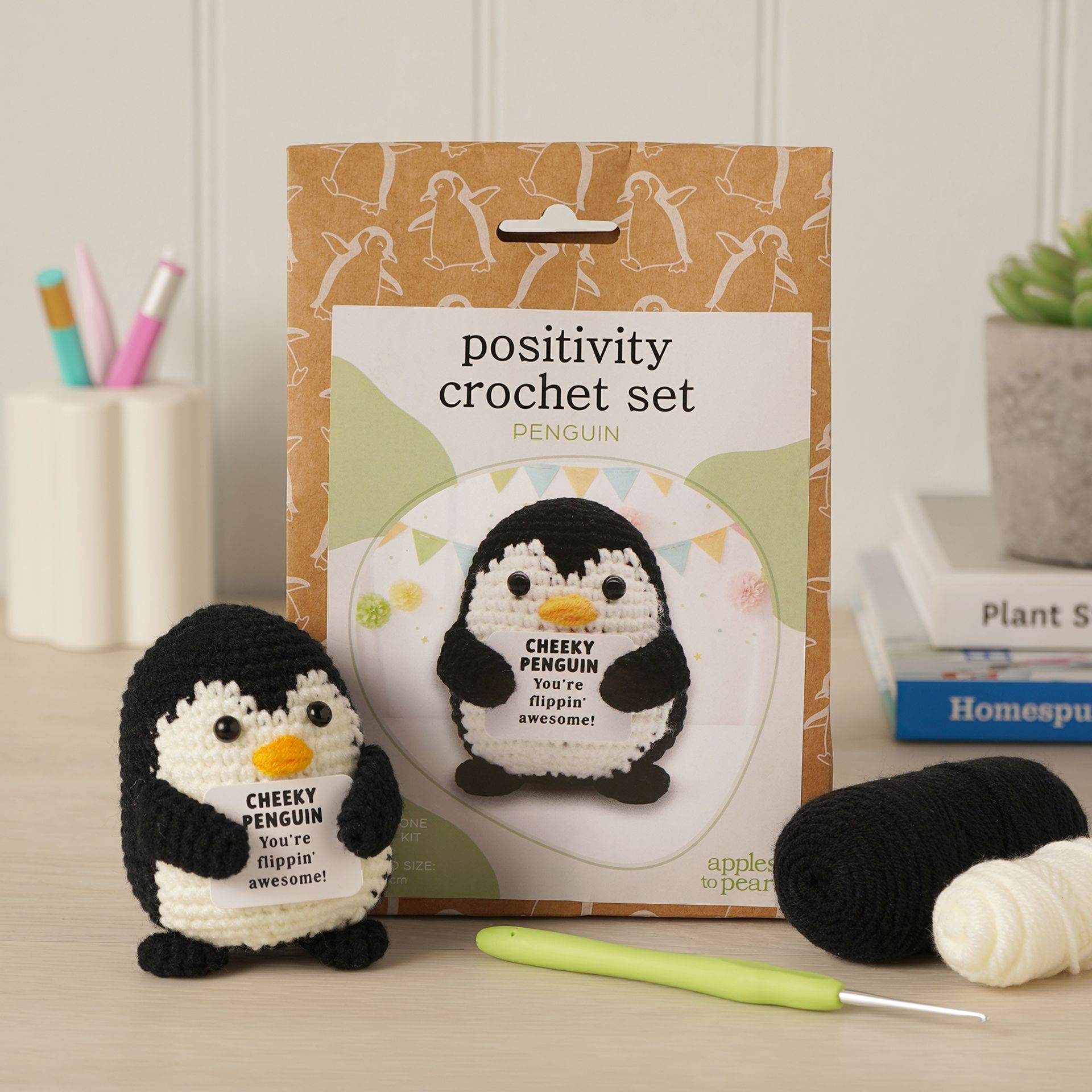 Apples To Pears Positivity Crochet Set - Penguin