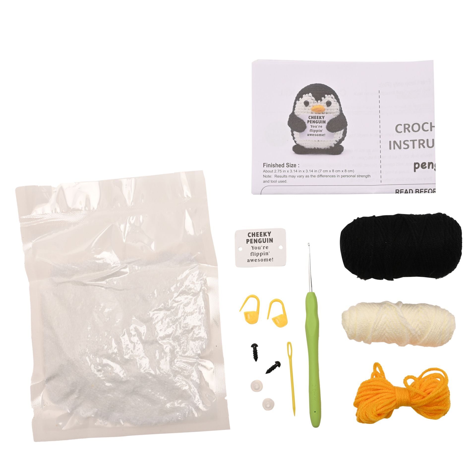 Apples To Pears Positivity Crochet Set - Penguin