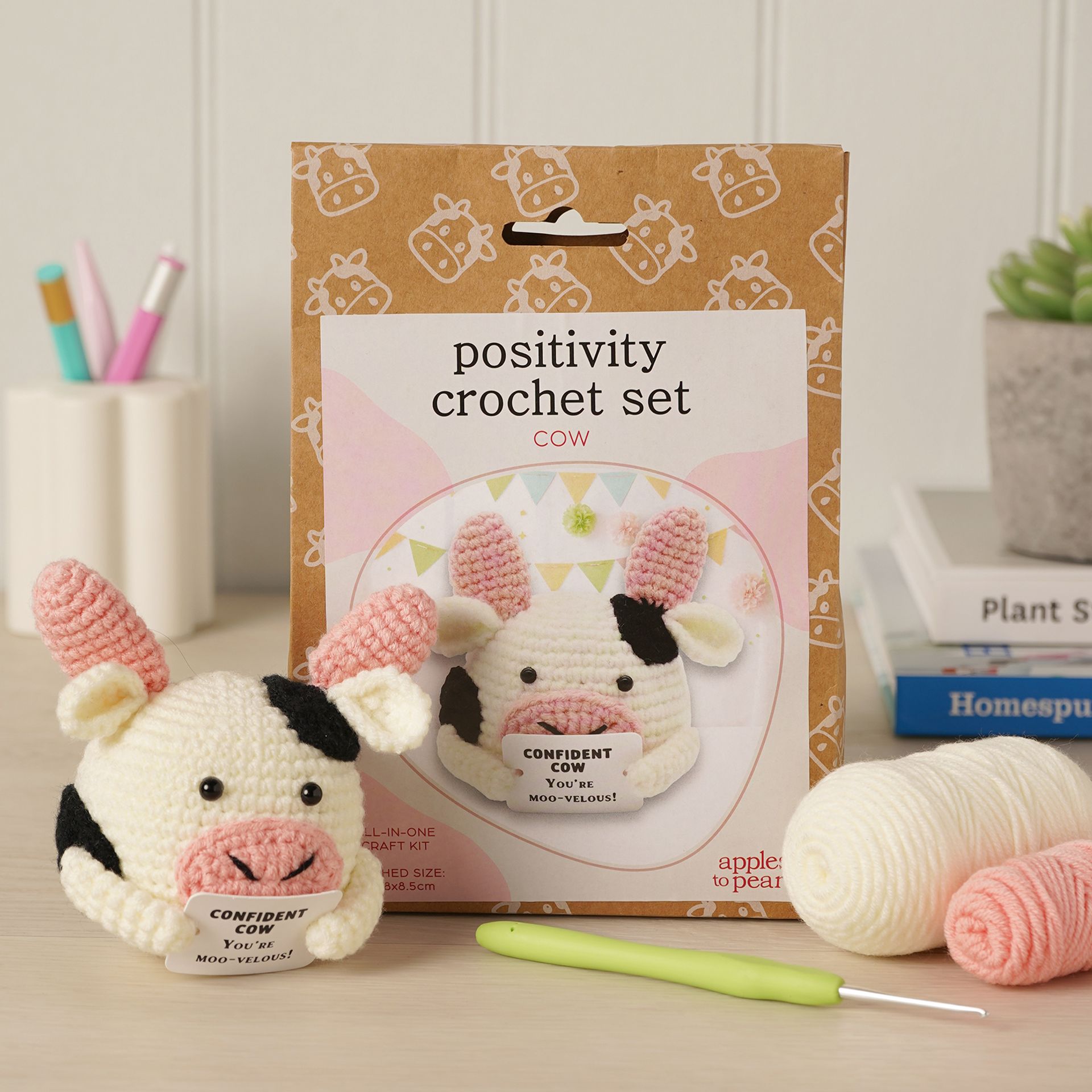 Apples To Pears Positivity Crochet Set - Cow