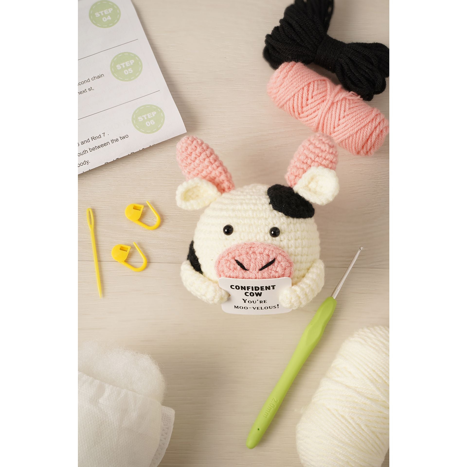 Apples To Pears Positivity Crochet Set - Cow