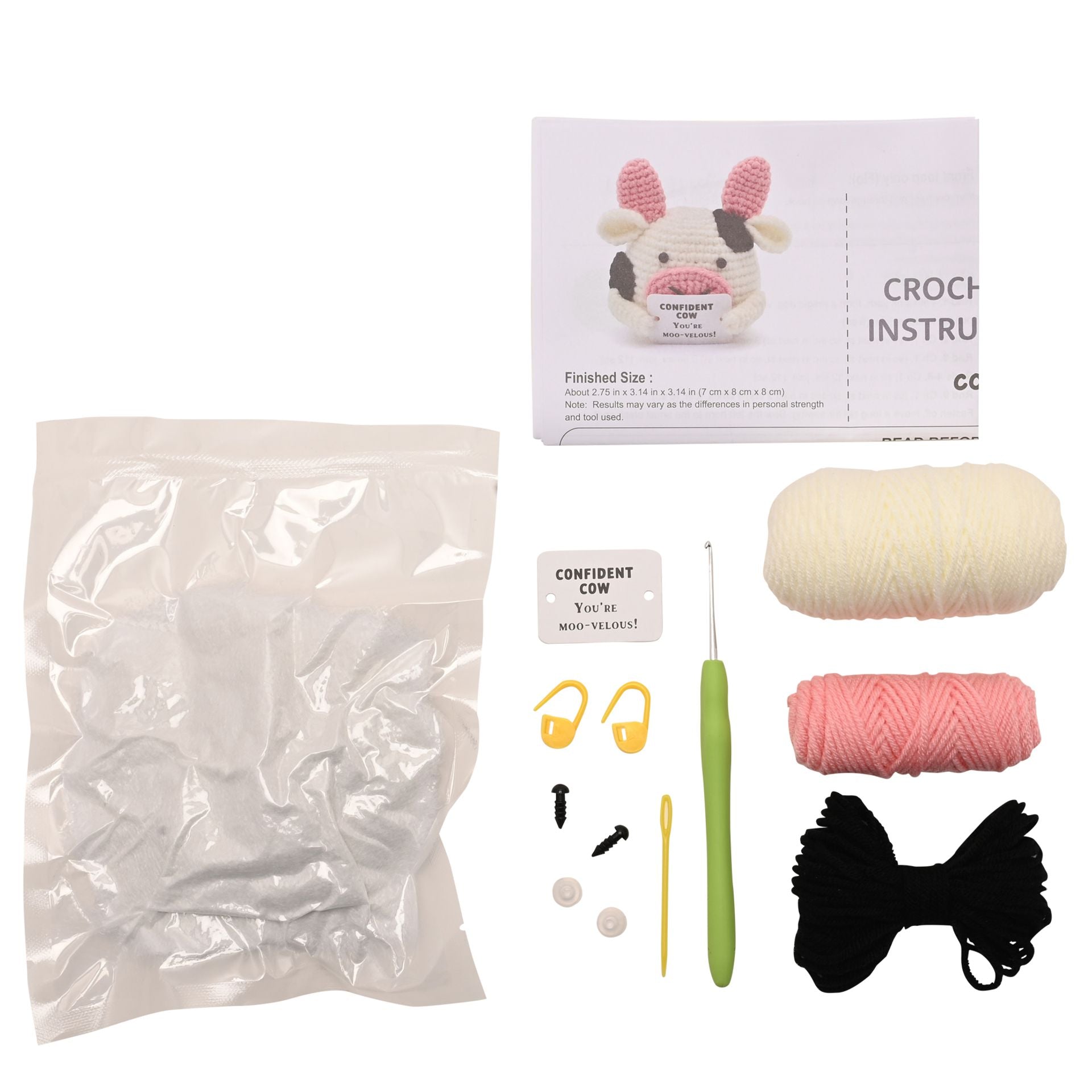 Apples To Pears Positivity Crochet Set - Cow