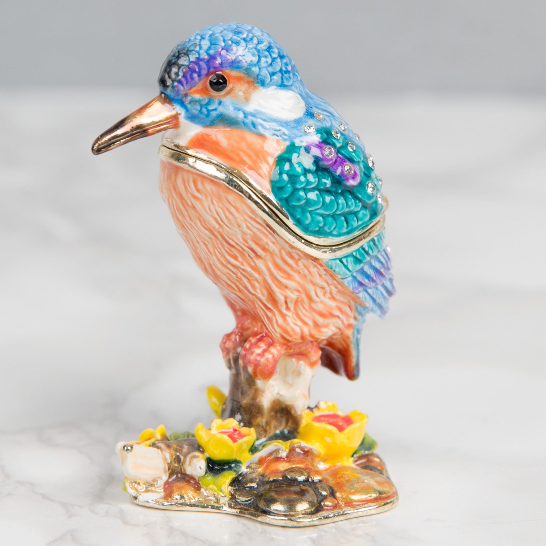 Treasured Trinkets - Kingfisher/Yellow Flowers