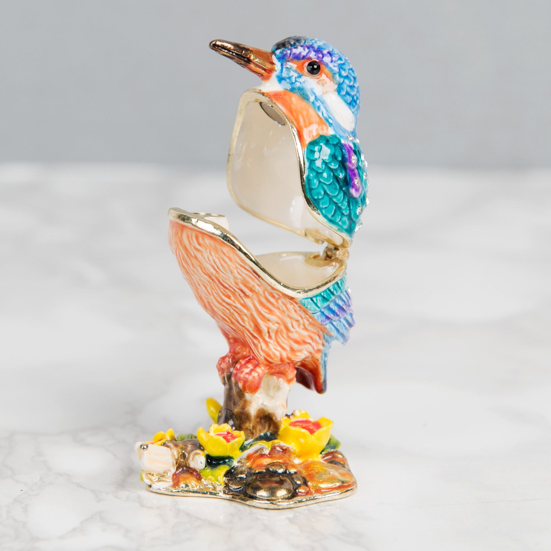 Treasured Trinkets - Kingfisher/Yellow Flowers