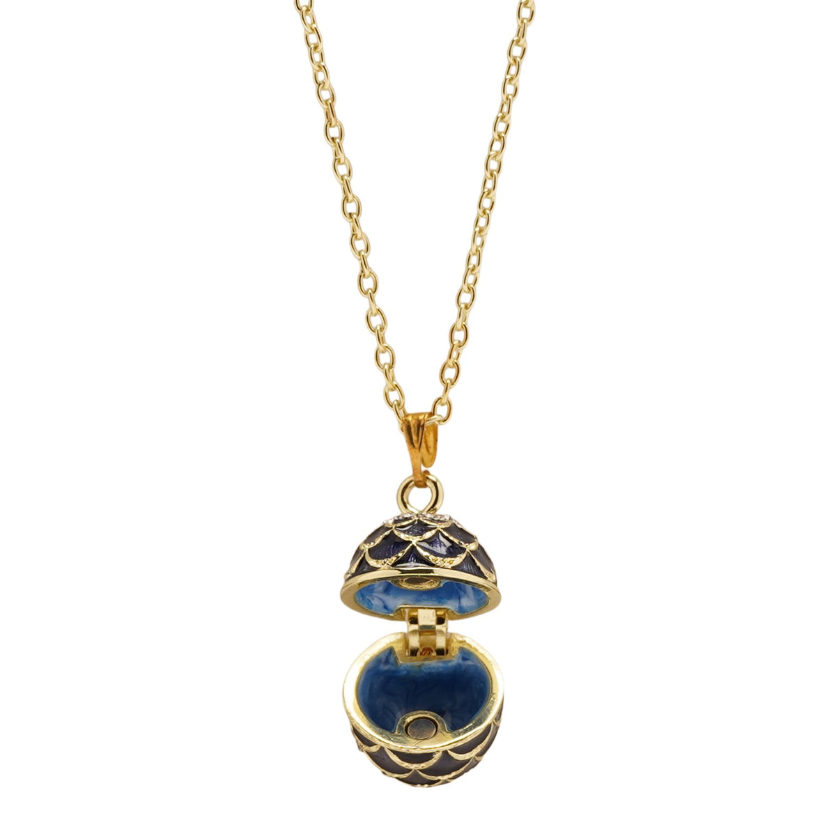 Treasured Trinkets - Blue Small Egg & Necklace Set