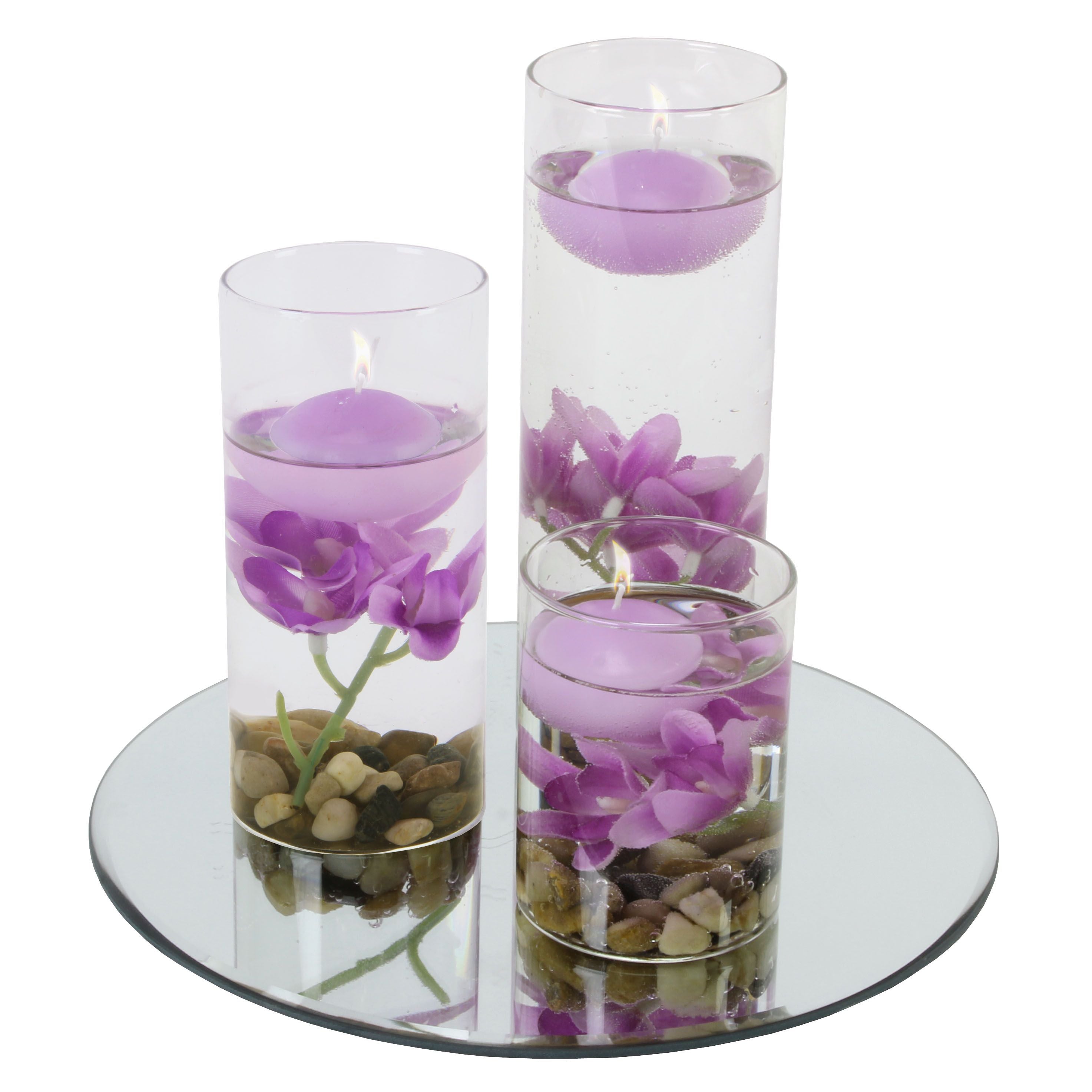 FLOATING CANDLE SET LILAC