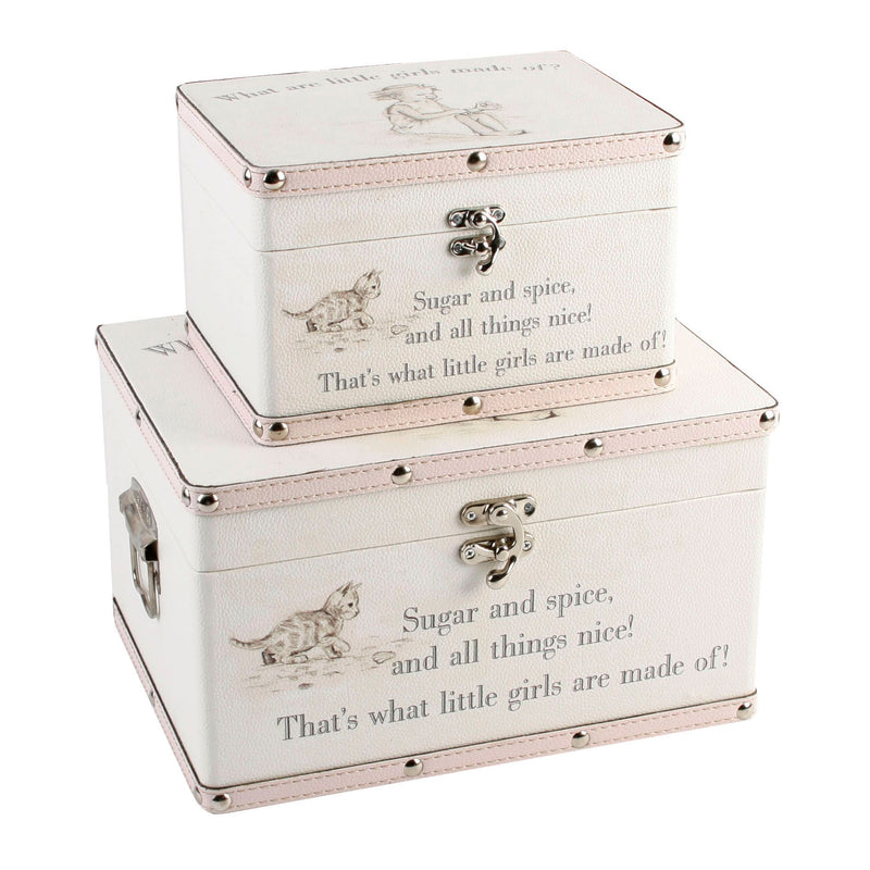 Luggage series - Set of 2 Boxes - "Little Girls"