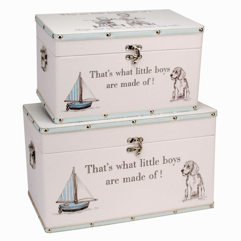 Luggage series - Set of 2 Storage Boxes - "Little Boys"