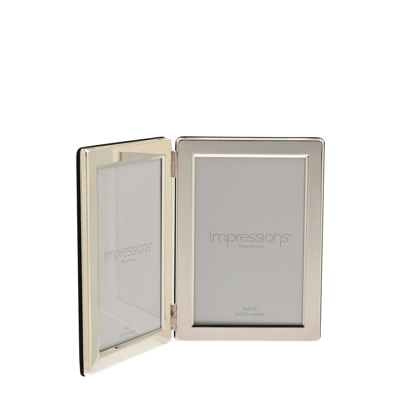 Impressions Silverplated Double Hinged Photo Frame - 4" x 6"