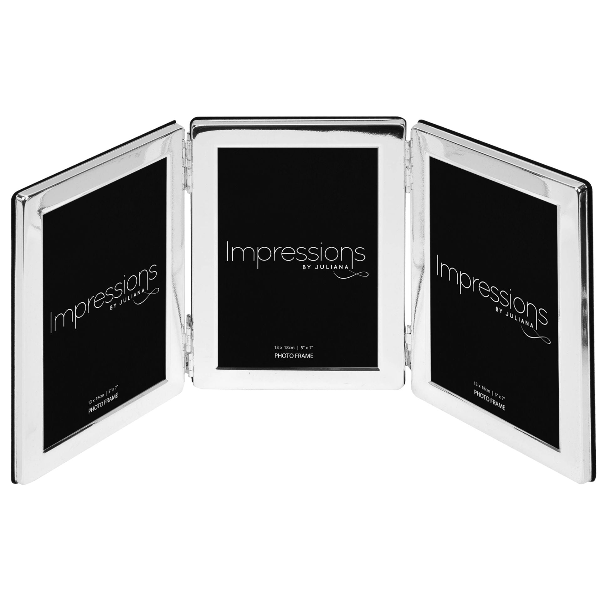 Impressions Triple Silver Plated Frame Flat Edge - 5" x 7"
