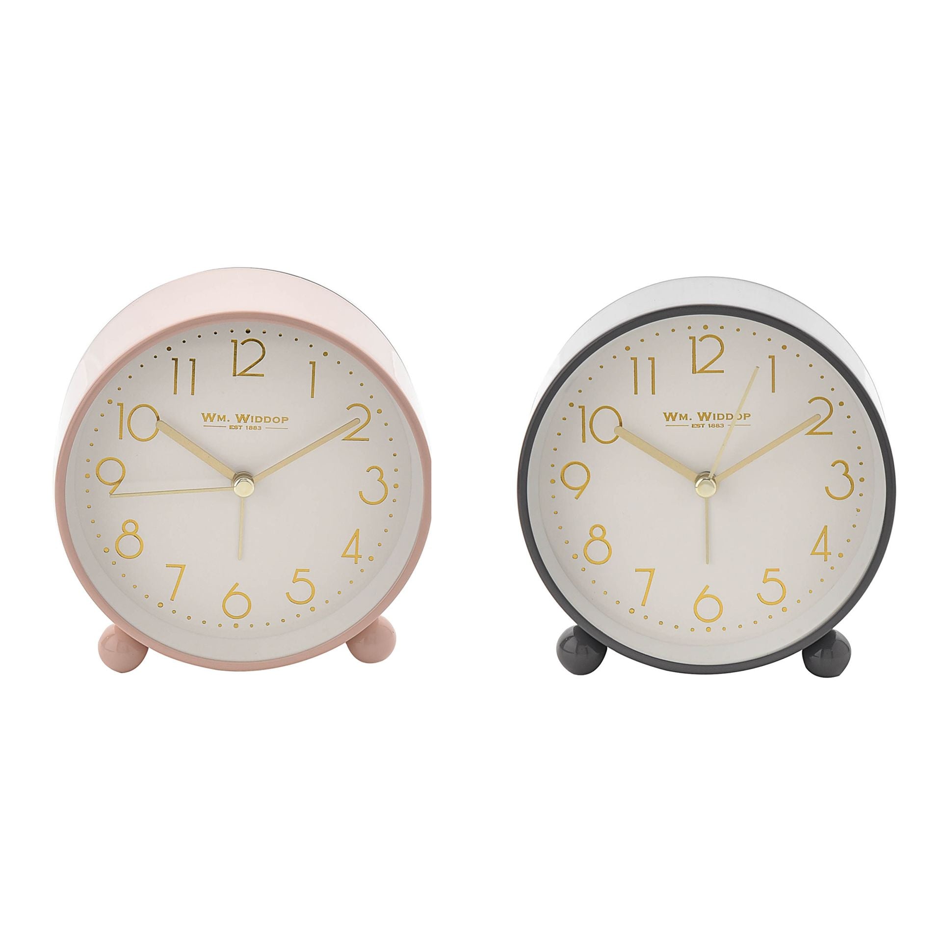 Hometime Metal Case Alarm Clock Light & Snooze Grey 10.8cm