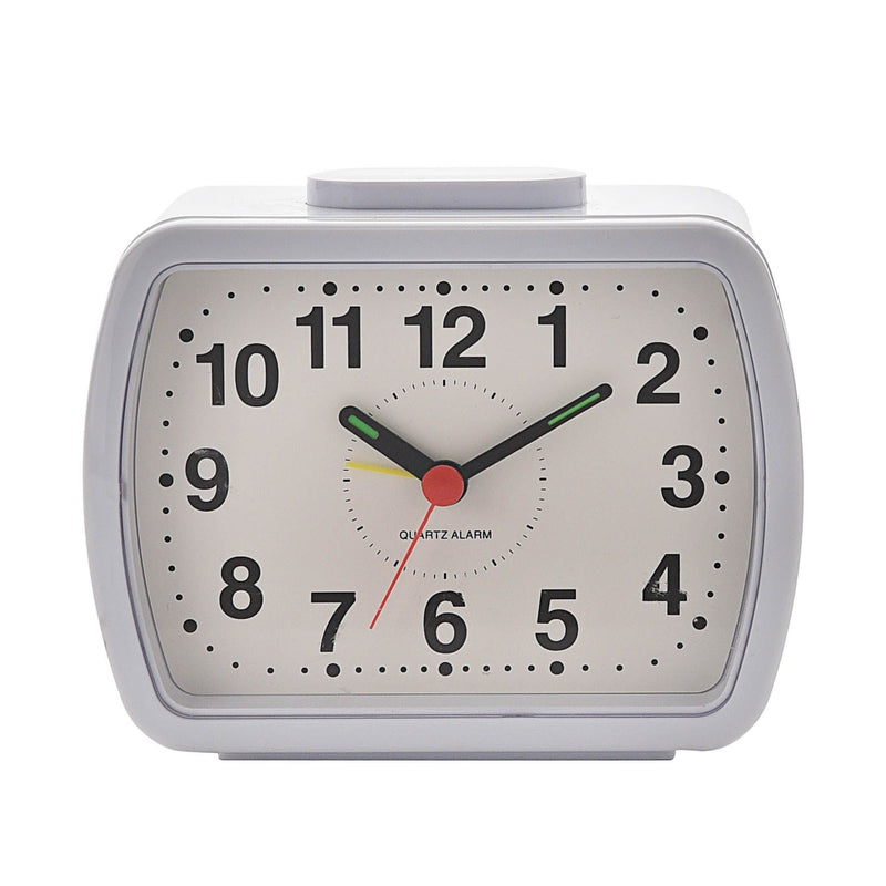 Hometime Qtz Alarm Bell Oblong Wht/Green Dial White