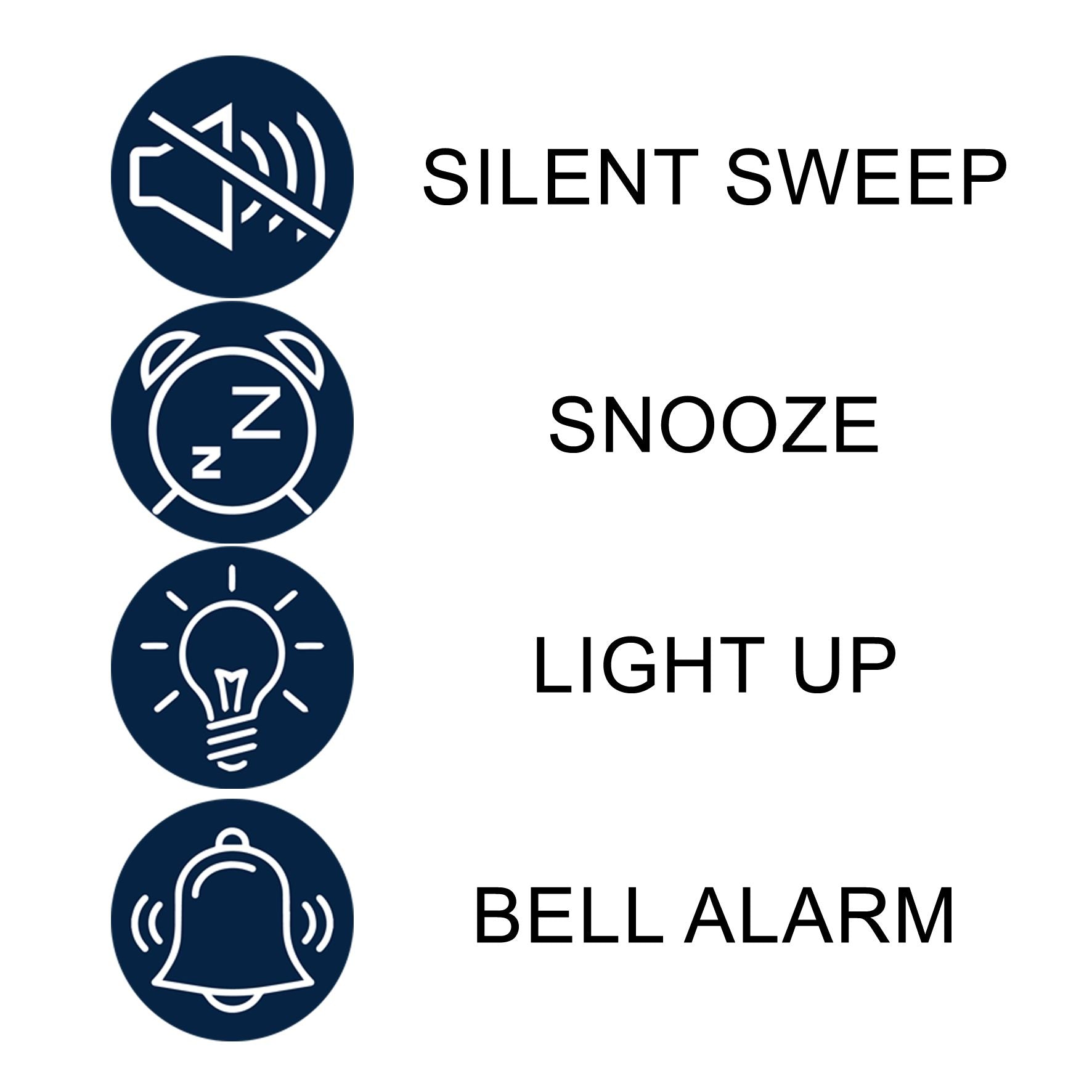 Hometime Cushion Shape Alarm Clock Sweep/Cres White