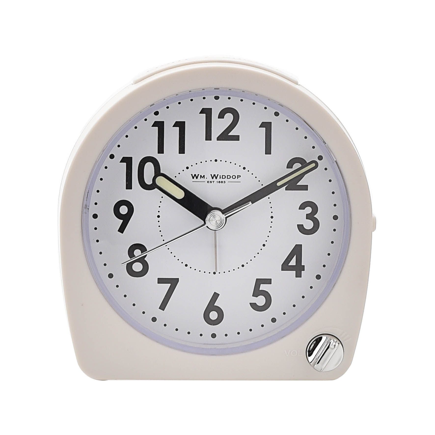 Hometime Round Alarm Clock Light, Snooze, Sweep - White