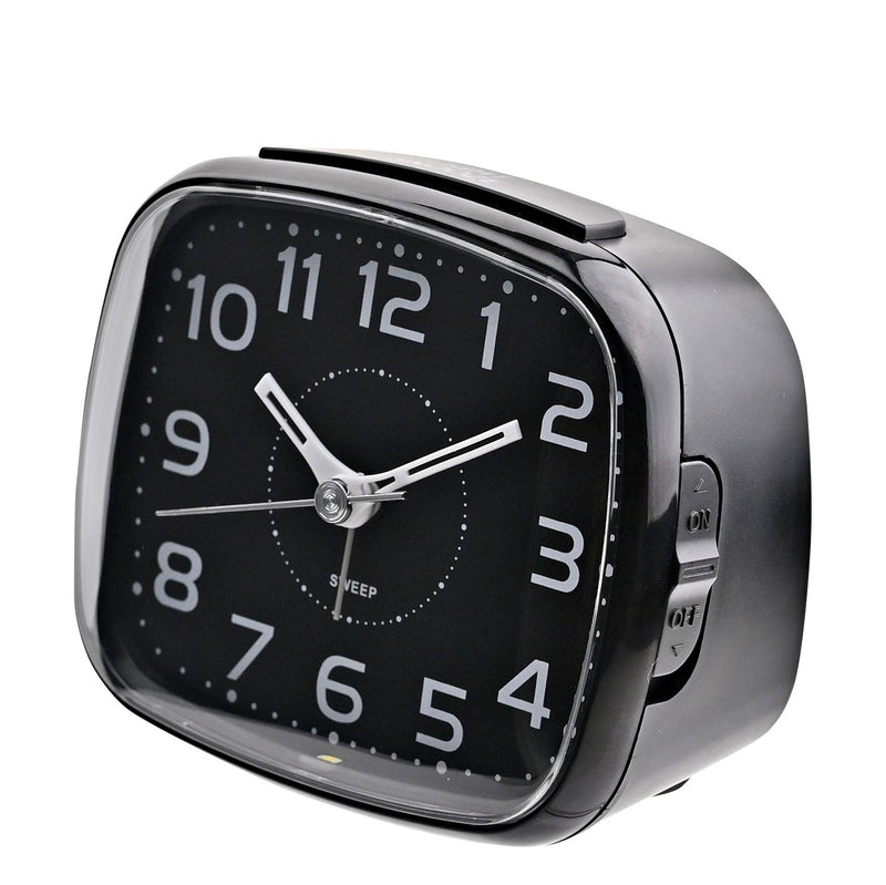 Hometime Alarm Clock Square with Illuminated Button - Black Case