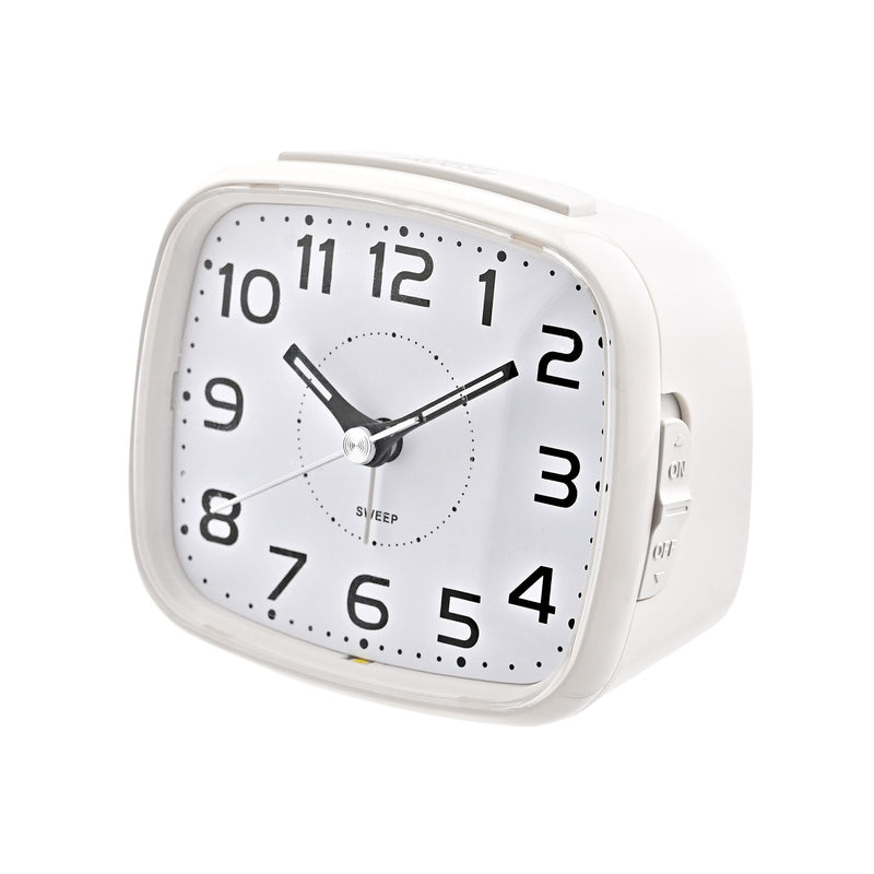 Hometime Alarm Clock Square with Illuminated Button - White Case