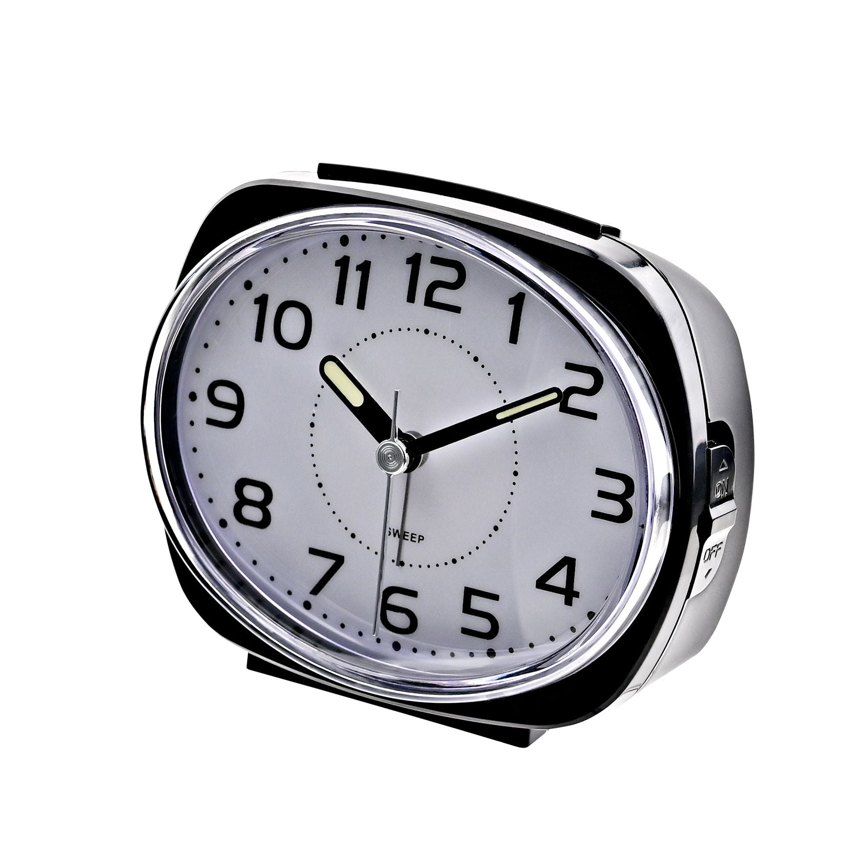 Hometime Alarm Clock Oval with Luminous Hands - Black Case