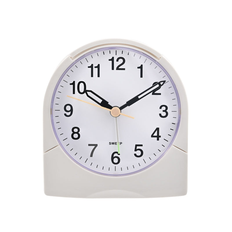 Hometime Alarm Clock Round with Sweeping Second Hand - White