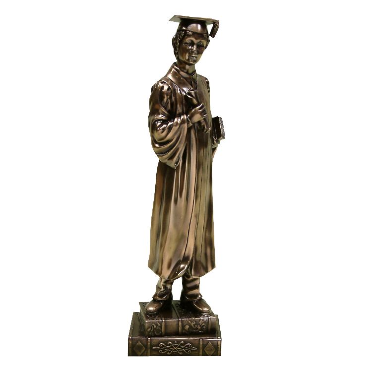 Boy Graduation Figurine - Polished Bronze Finish