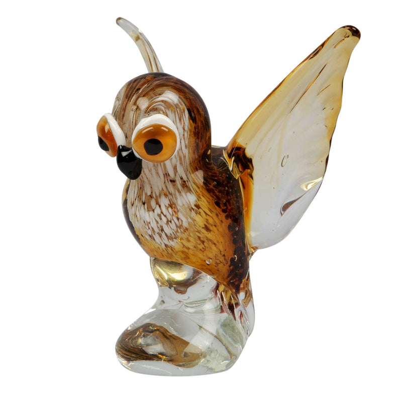 Objets dArt Glass Figurine Owl
