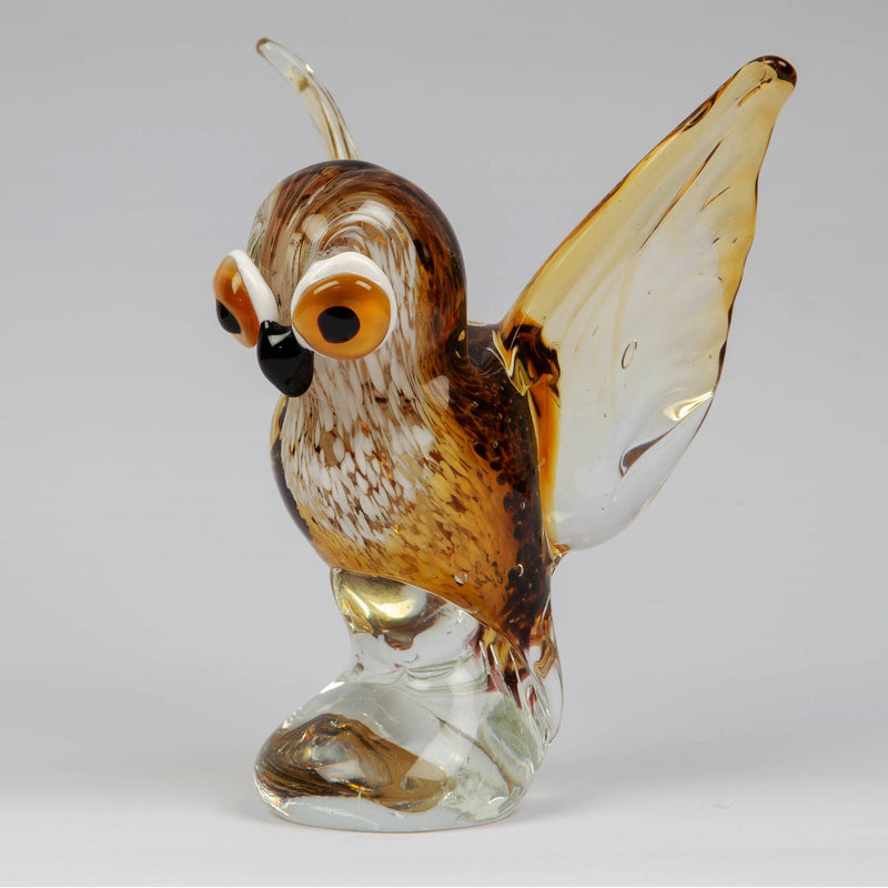 Objets dArt Glass Figurine Owl